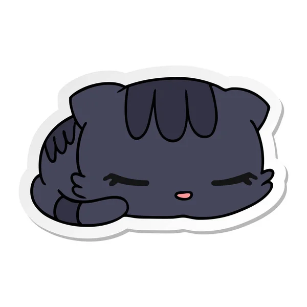 스티커 귀여운 귀여운 잠자는 고양이 — 스톡 벡터