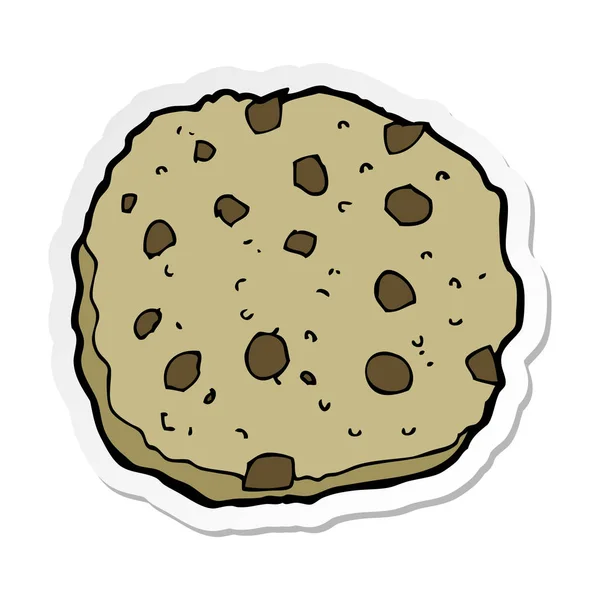 Sticker Chocolate Chip Cookie Cartoon — Stock Vector