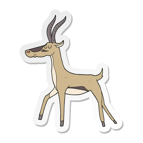 Autocollant d'une gazelle de dessin animé — Image vectorielle