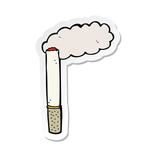 Klistermärke på en tecknad cigarett — Stock vektor