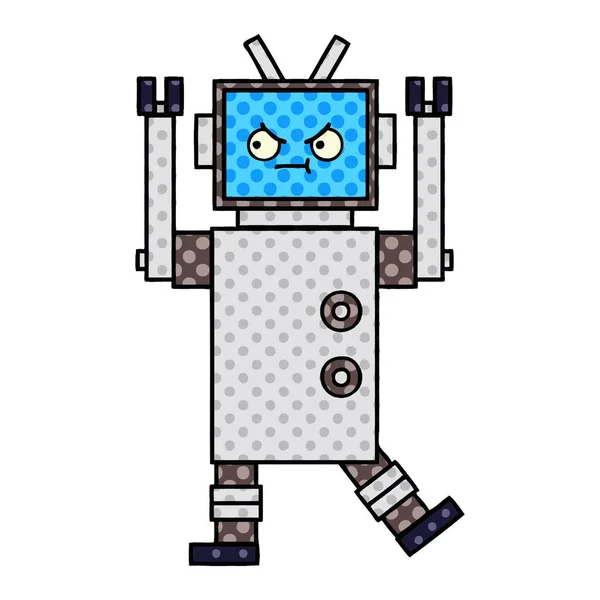 Historieta Estilo Cómic Robot — Vector de stock