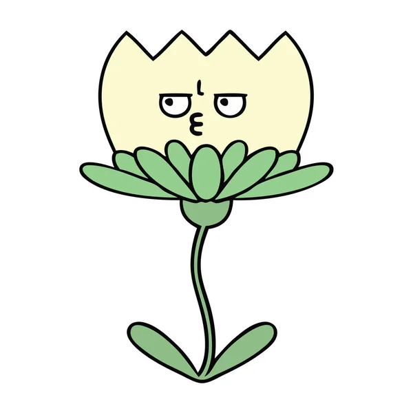 Sevimli Çizgi Bir Çiçek — Stok Vektör