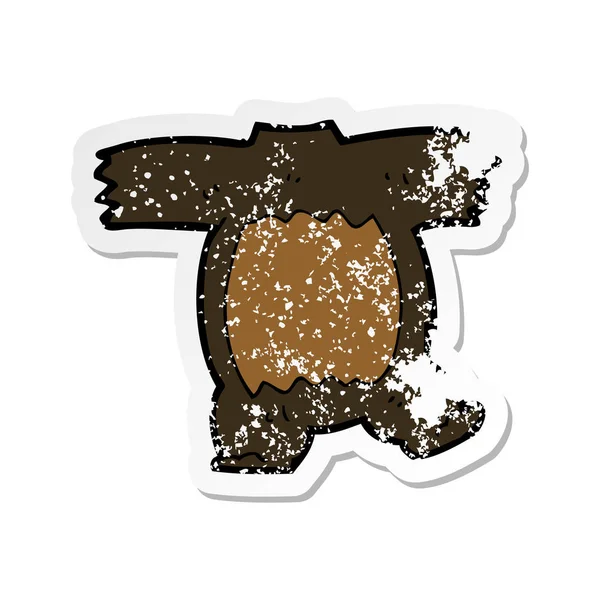 Retro Distressed Sticker Cartoon Black Bear Body Mix Match Cartoons — Stock Vector