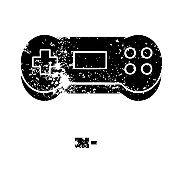 Distressed Symbol Game Controller — Stock Vector