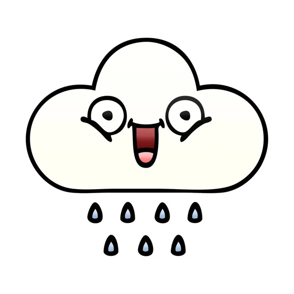 グラデーション シェーディング漫画雨の雲 — ストックベクタ
