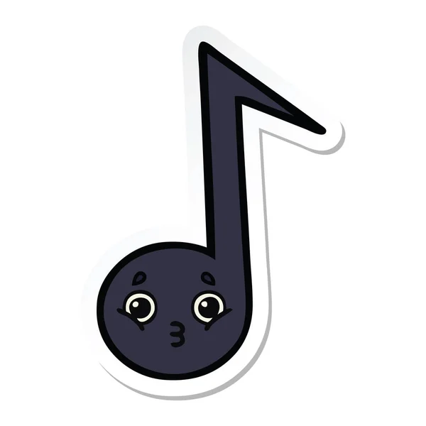 Sticker Cute Cartoon Musical Note — Stock Vector