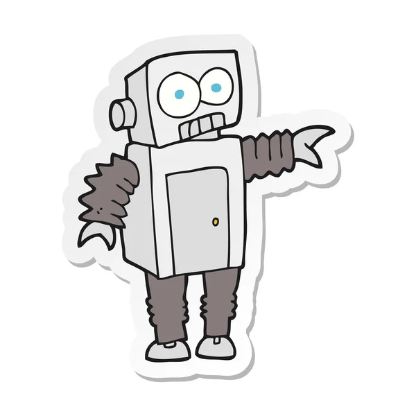 Bir Çizgi Film Robot Sticker — Stok Vektör