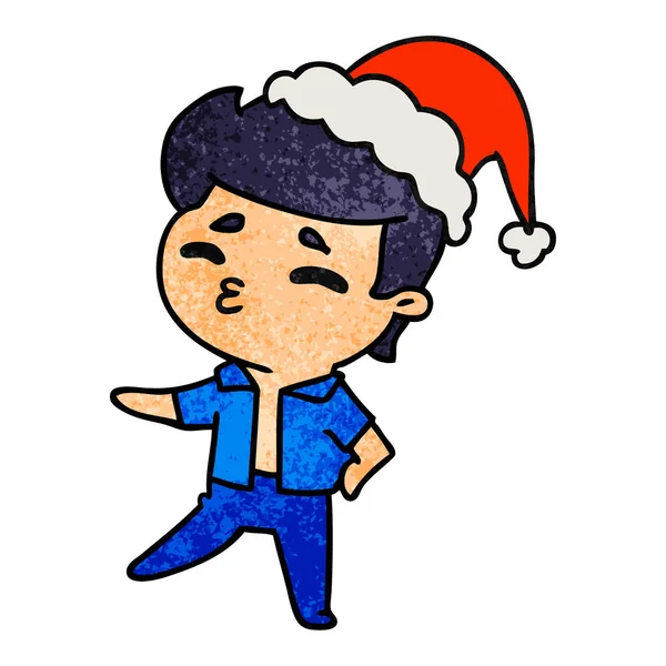 Navidad textura de dibujos animados de niño kawaii — Vector de stock