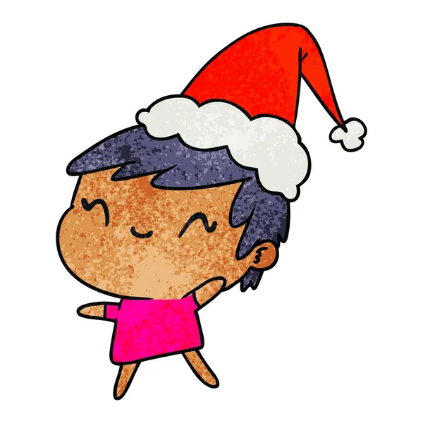 Navidad textura de dibujos animados de chica kawaii — Archivo Imágenes Vectoriales