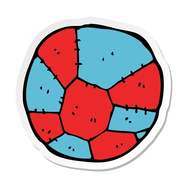 Sticker van een cartoon voetbal — Stockvector