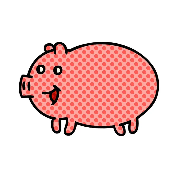 豚の漫画のスタイルの漫画 — ストックベクタ