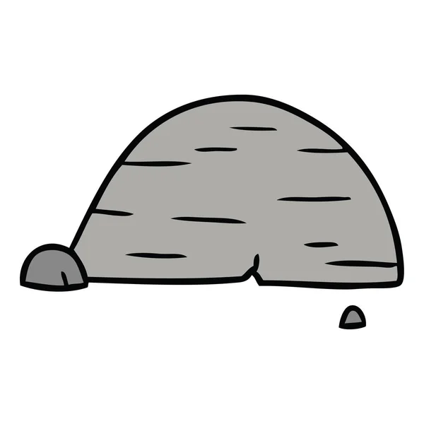 Gri taş boulder karikatür doodle — Stok Vektör