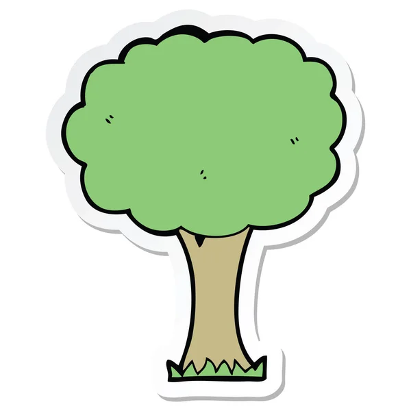 Sticker of a cartoon tree — Stock Vector