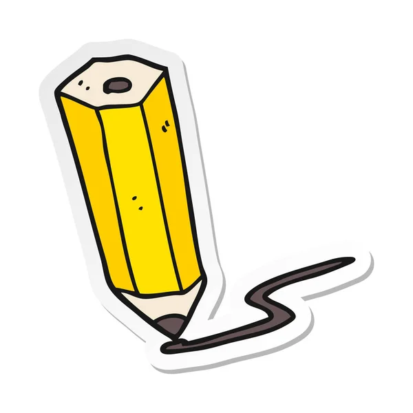 Sticker Van Een Cartoon Potlood Gekrabbel — Stockvector