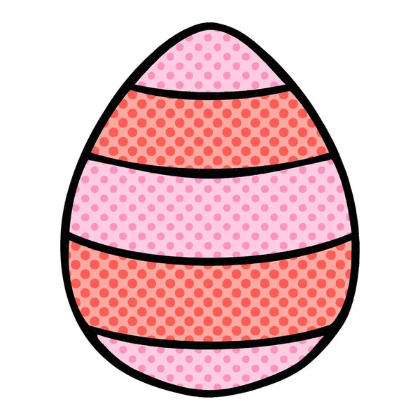 Comic Book Style Quirky Cartoon Easter Egg — Stock Vector