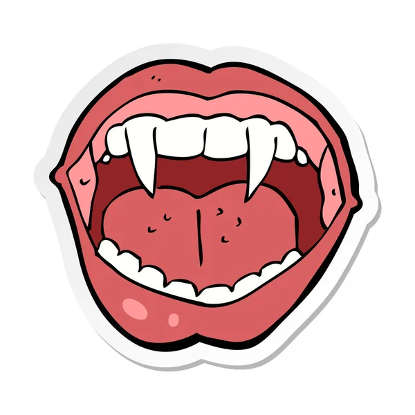 Aufkleber Eines Cartoon Vampir Mundes — Stockvektor