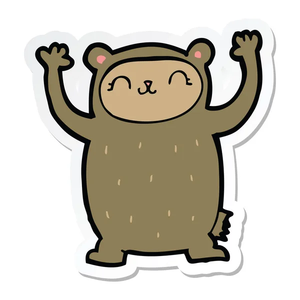 Etiqueta de um urso bonito dos desenhos animados — Vetor de Stock