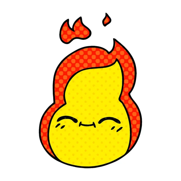 Dibujos animados de llama de fuego kawaii lindo — Archivo Imágenes Vectoriales