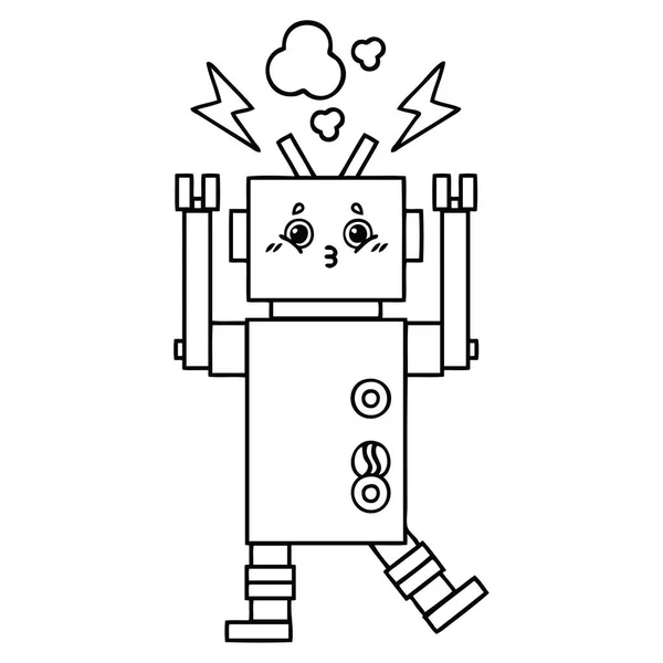 Dessin Trait Dessin Robot — Image vectorielle