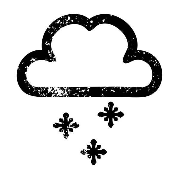 Nuage de neige icône en détresse — Image vectorielle
