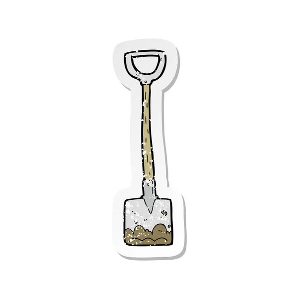 Retro distressed sticker of a cartoon shovel — Stock Vector