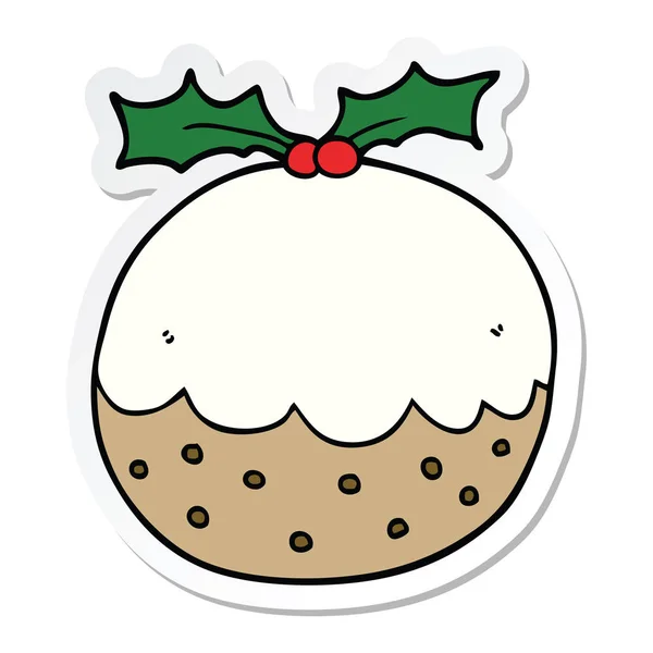 Autocollant Pudding Noël Dessin Animé — Image vectorielle
