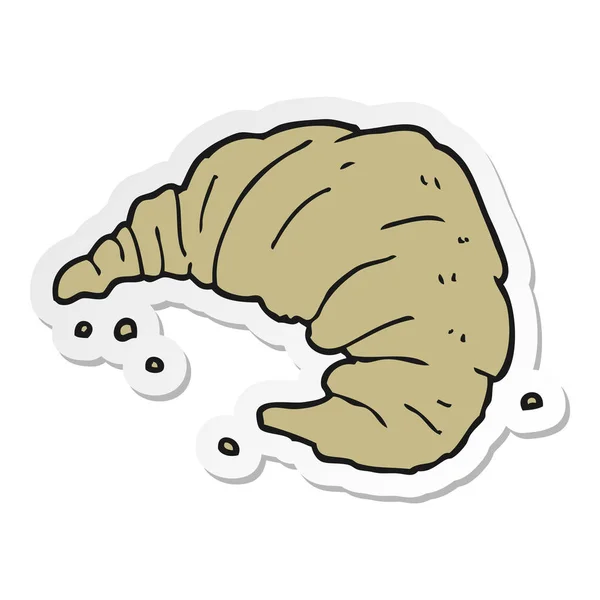 Sticker Van Een Cartoon Croissant — Stockvector