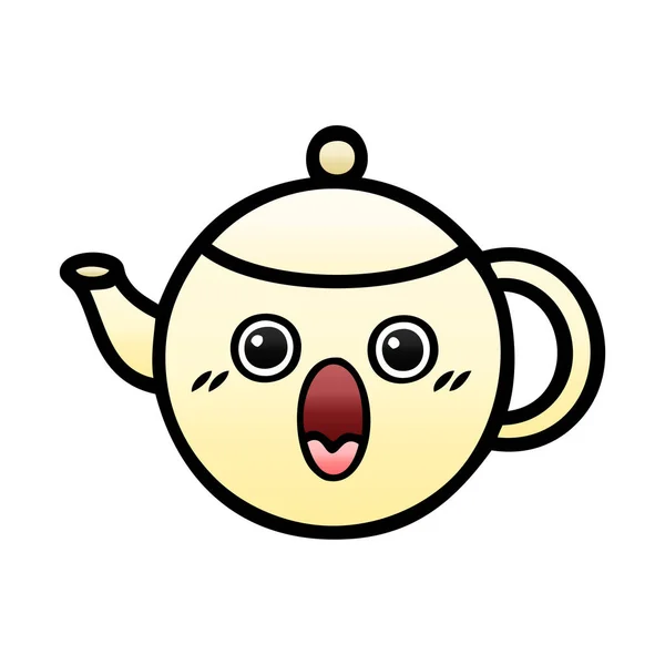 茶锅的渐变阴影卡通 — 图库矢量图片