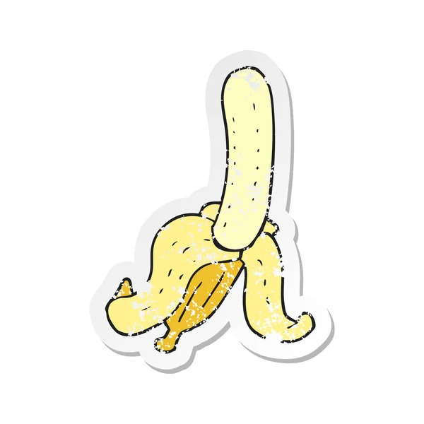 Retro Aufkleber Einer Cartoon Banane — Stockvektor