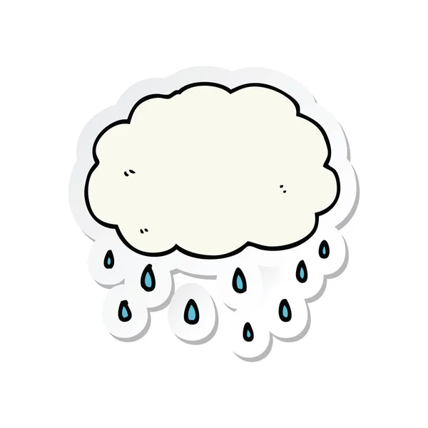 Sticker Cartoon Rain Cloud — Stock Vector