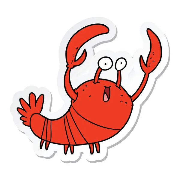 Sticker Cartoon Lobster — Stock Vector