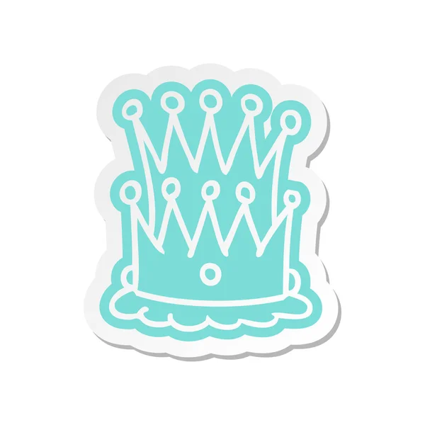 Cartoon Sticker Two Crowns — Stock Vector