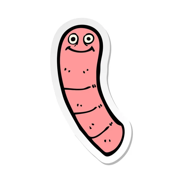 Sticker Cartoon Worm — Stock Vector