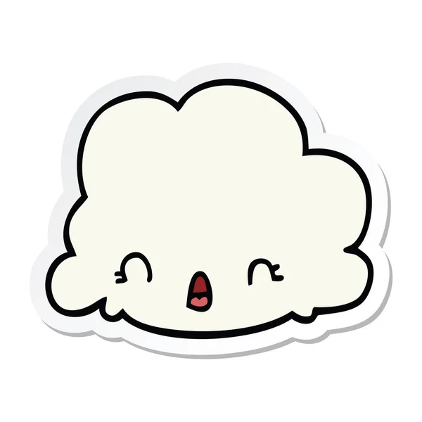 Sticker van een cartoon wolk — Stockvector