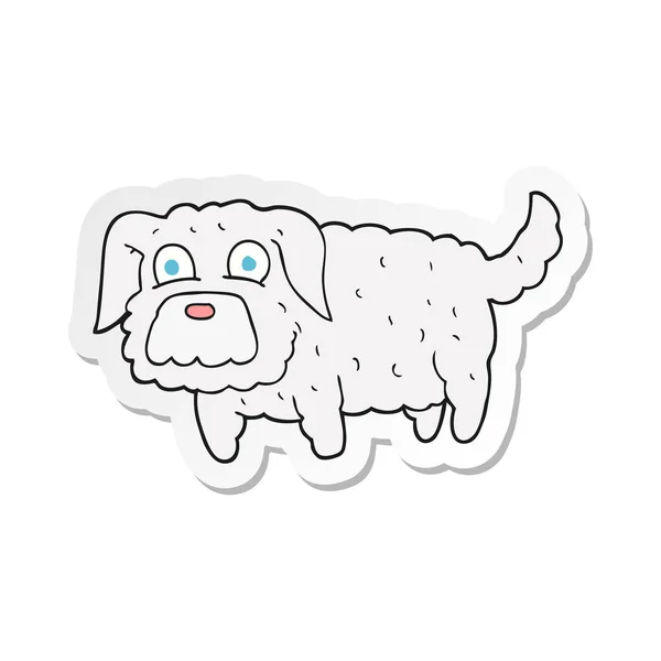 Adesivo Cartone Animato Piccolo Cane — Vettoriale Stock
