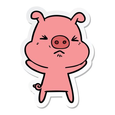 çizgi film kızgın domuz bir etiket