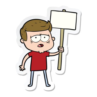 etiket bir karikatür dostum yorgun