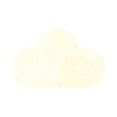 Retro illüstrasyon tarzı çizgi film beyaz bulut