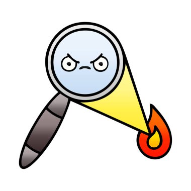 Degrade gölgeli karikatür Büyüteç