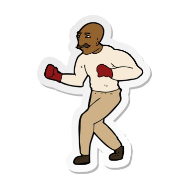 etiket bir karikatür boksör
