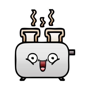 Degrade gölgeli karikatür bir ekmek kızartma makinesi,