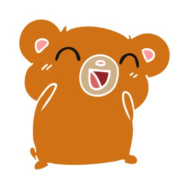 resimde kawaii şirin ayıcık çizgi film