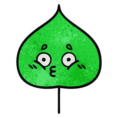Retro grunge doku karikatür ekspresiyon yaprak