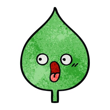 Retro grunge doku karikatür ekspresiyon yaprak