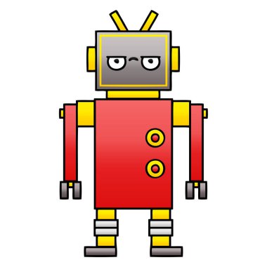 Degrade gölgeli karikatür rahatsız bir robot