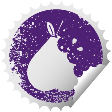 sıkıntılı dairesel peeling etiket sembol yeşil armut