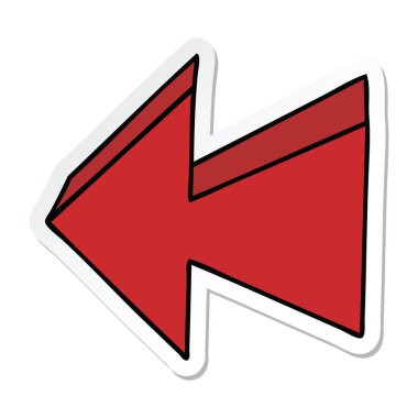 ilginç bir el etiket çizilmiş karikatür oku