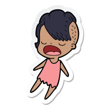 etiket konuşuyor karikatür serin hippi kız