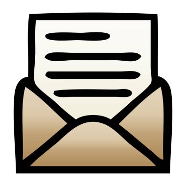 bir mektup ve zarf degrade gölgeli çizgi film