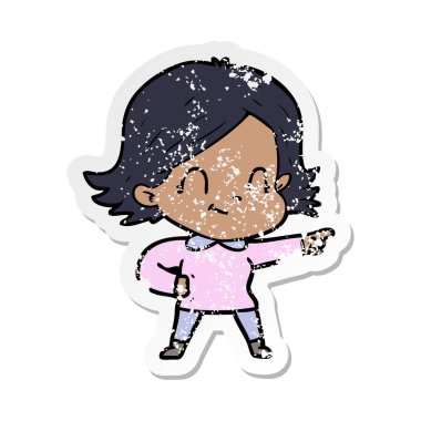 bir çizgi film dostça kız sıkıntılı etiket